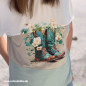 Preview: Bügelbild Flower Boots türkis